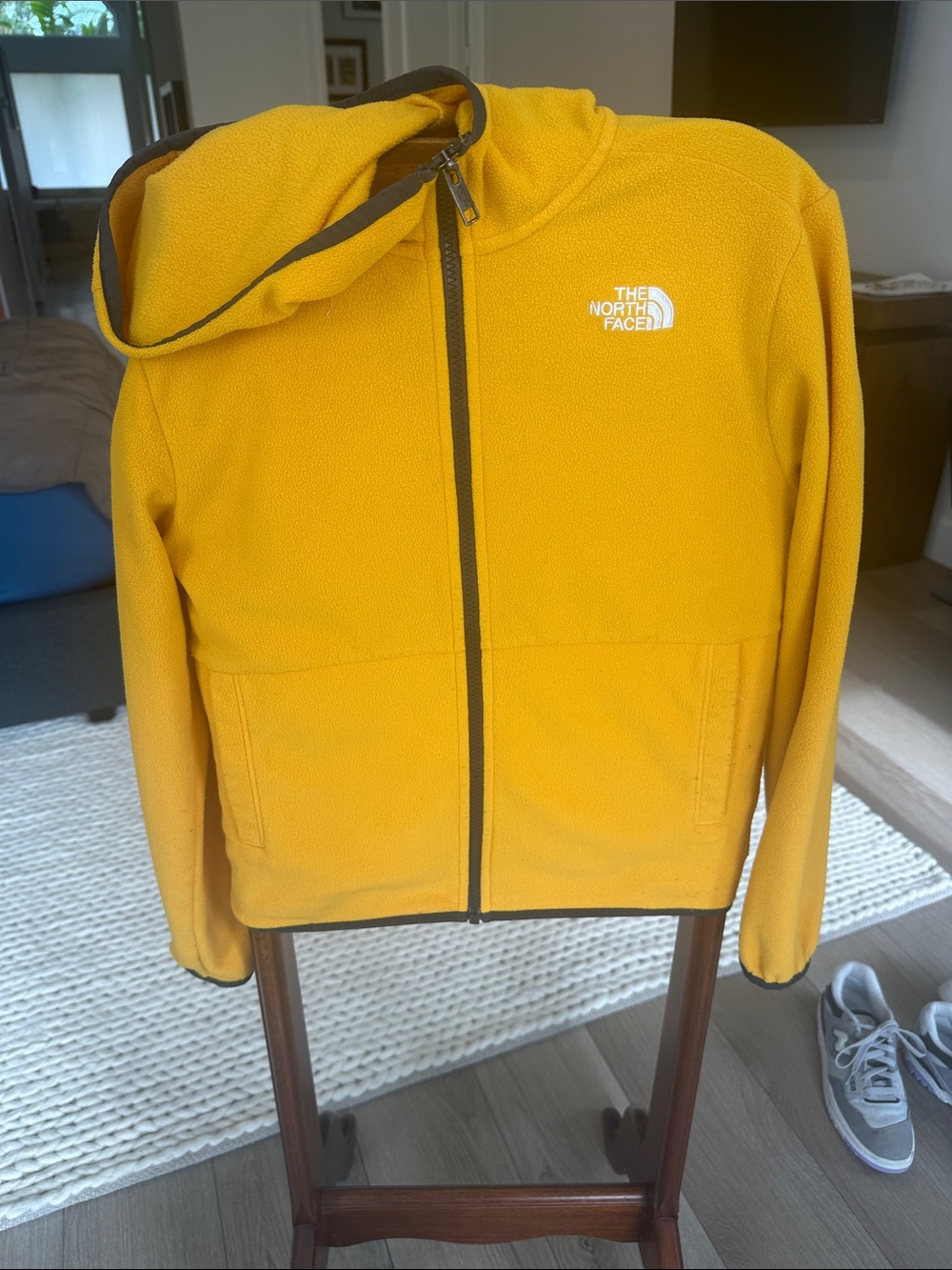 The North Face Teen Yellow Hooded Fleece Jacket